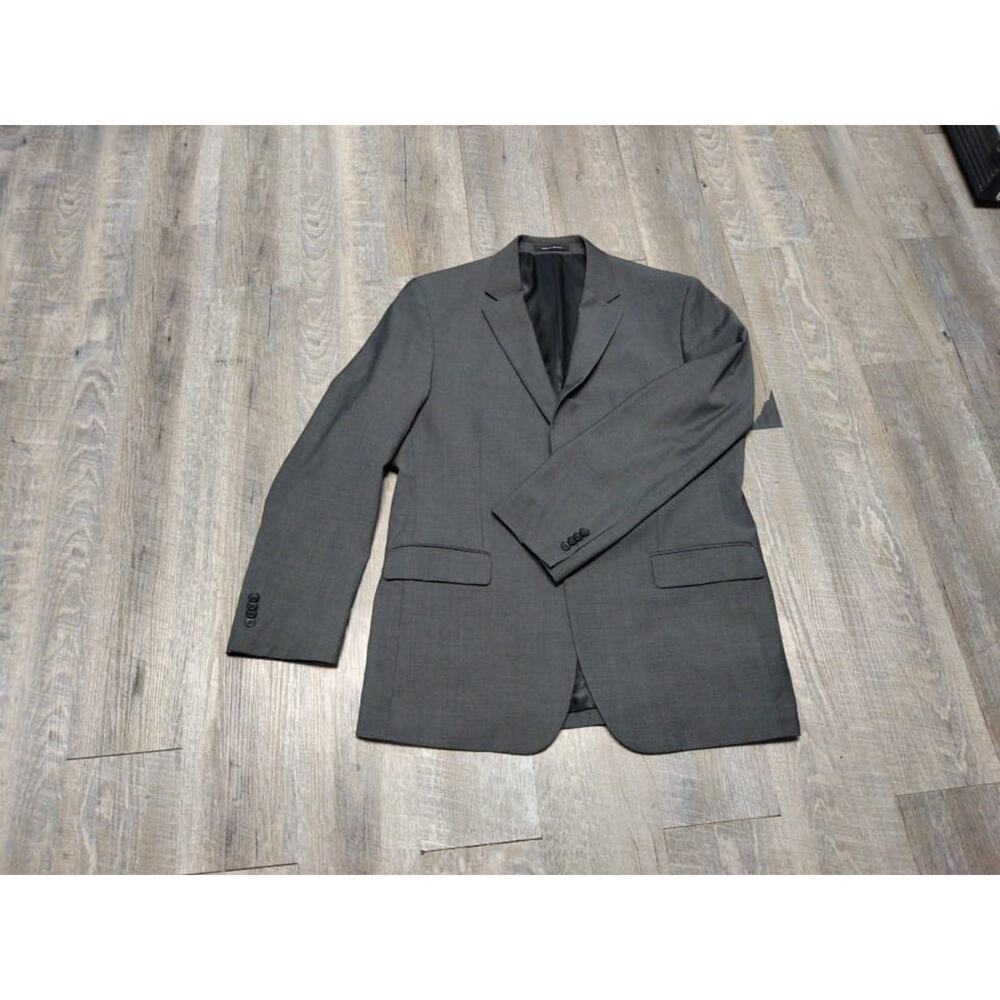Awareness Kenneth Cole Mens 44L Gray Stripe Sports Coat 2 Button Duel Vent - Picture 12 of 15
